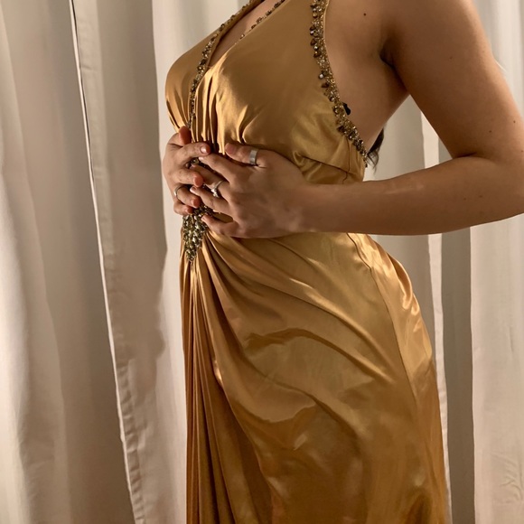 Vintage golden glamour evening gown - Picture 7 of 8